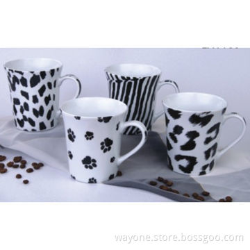Mugs with Animal Skin Motif, Made of Porcelain